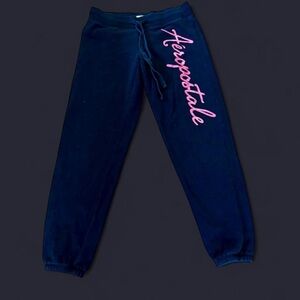 Aeropostale Vintage Y2K Black Joggers with Pink Logo